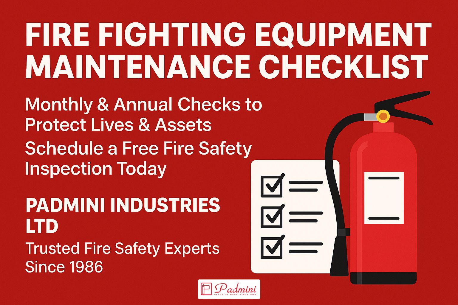 Fire Fighting Equipment Maintenance Checklist (Monthly/Annual)