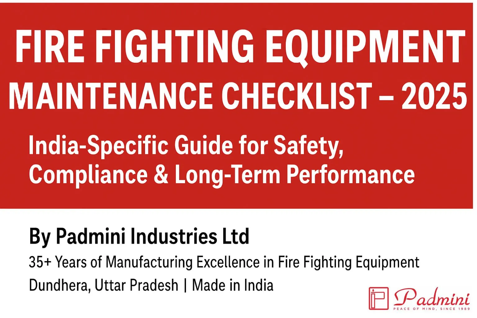 Fire Fighting Equipment Maintenance Checklist